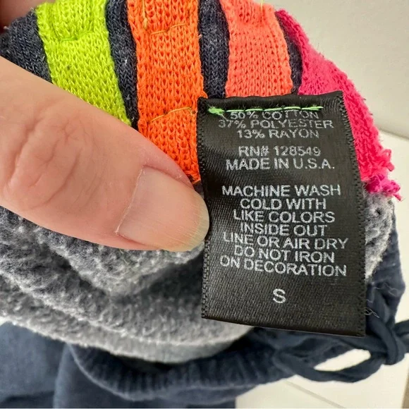 Aviator Nation 5 Stripe Sweatpants - CHARCOAL // NEON SZ S - Picture 10 of 10